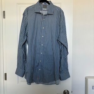 Thomas Dean 100% Pima Cotton Button Down Casual Dress Shirt size XXL